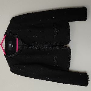 Black sequined cropped sweater
